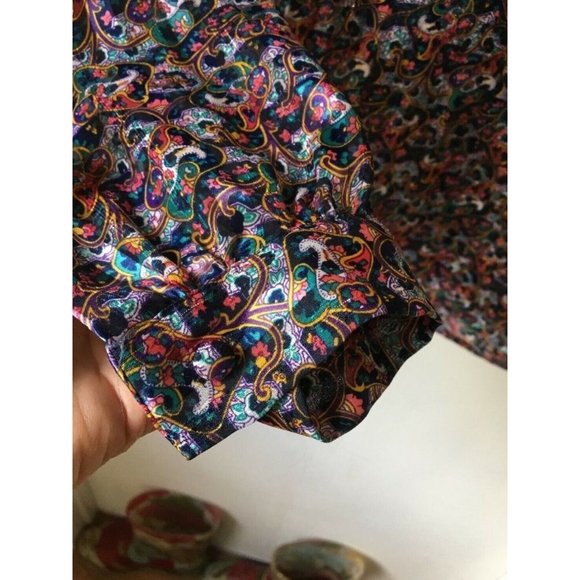 Hasting & Smith  polyester sheer colorful paisley  blouse mock neck size 8 - Picture 4 of 10